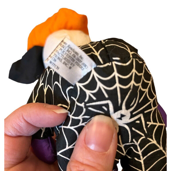 Peanuts Snoopy Halloween Witch Plush Stuffed Animal Orange Hat Parachute - Picture 6 of 6